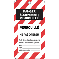 &eacute;tiquettes de verrouillage, Plastique, 3" la x 5-3/4" h, Français - Incom Top Tape & Label 33015
