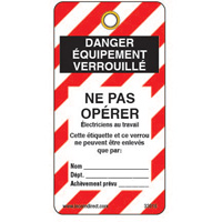 &eacute;tiquettes de verrouillage, Plastique, 3" la x 5-3/4" h, Français - Incom Top Tape & Label 33016