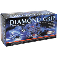 Diamond Grip Examination Gloves, X-Small, Latex, 8 mils, Powder-Free, Natural, Class 2 - Microflex MF-300-XS