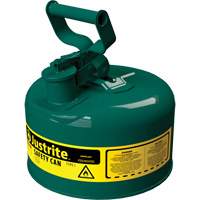 Safety Cans, Type I, Steel, 1 US gal., Green, FM Approved/UL/ULC Listed - Justrite 7110400