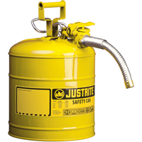 AccuFlow Safety Cans, Type II, Steel, 2 US gal., Yellow, FM Approved/UL/ULC Listed - Justrite 7220220