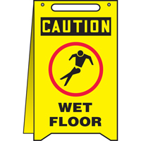 Panneaux Fold-Ups  Wet Floor , Anglais avec pictogramme - Accuform NMC MF111