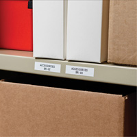 Indoor/Outdoor Label Tape, Vinyl, 0.75" L x 252" H, Black on White - Brady M21-750-595-WT
