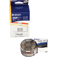 Label Tape, Permanent Acrylic, 0.75" L x 192" H, Black/White - Brady M21-750-499