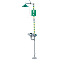 Combination Emergency Shower and Eye/Face Wash Stations, Ceiling-Mount - Haws 8300-8309