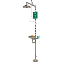 Combination Emergency Shower and Eye/Face Wash Stations, Ceiling-Mount - Haws 8330