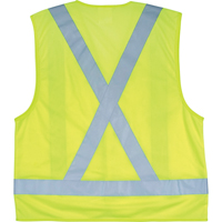 Traffic Safety Vest, High Visibility Lime-Yellow, Large, Polyester - Zenith Safety Products 