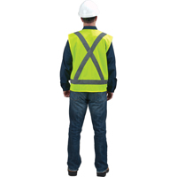 Traffic Safety Vest, High Visibility Lime-Yellow, Large, Polyester - Zenith Safety Products 
