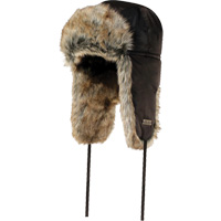 Chapeau matelass&eacute; doubl&eacute; de fourrure synth&eacute;tique, Doublure en Nylon/Fourrure, T-Grand, Noir - GKS 74-PH-22-NC-XL