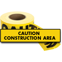 Standard Barricade Tape, English, 3" W x 1000' L, 2 mils, Black on Yellow - C.H. Hanson 16009