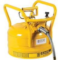 D.O.T. AccuFlow Safety Cans, Type II, Steel, 2.5 US gal., Yellow, FM Approved - Justrite 7325220