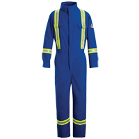 Combinaisons de qualit&eacute; sup&eacute;rieure r&eacute;sistantes aux flammes avec bandes r&eacute;fl&eacute;chissantes, Taille 58, Bleu royal, 5,1 cal/cm² - Bulwark CNBCRB-RG-58