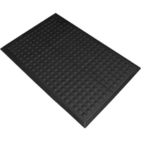 Tapis antifatigue Connect No 502 Rejuvenator pour poste de travail simple, Polyur&eacute;thane, 3' la c, 5' lo, 5/8" &eacute;paisseur, Noir - Wearwell 502.58X3X5BK