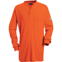 Chemises Henley sans &eacute;tiquette &agrave; manches longues r&eacute;sistantes aux flammes, Petit, Orange - Bulwark SEL2OR-RG-S