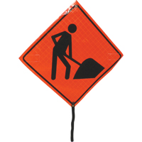 Men At Work Rolled Sign, 24" x 24", Vinyl, Pictogram - Signel ER6625T501
