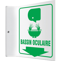 Enseignes de douche oculaire Projection, 8" x 8", Plastique, Français avec pictogramme - Accuform NMC FRPSP702
