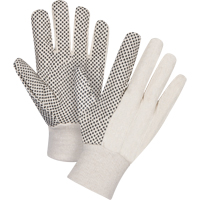 Cotton Canvas Dotted Palm Gloves, 8 oz., Small - Zenith Safety Products 