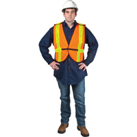 Standard-Duty Safety Vest, High Visibility Orange, Medium, Polyester - Zenith Safety Products 