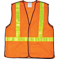 5-Point Tear-Away Traffic Safety Vest, High Visibility Orange, Medium, Polyester - Zenith Safety Products 