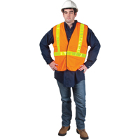 5-Point Tear-Away Traffic Safety Vest, High Visibility Orange, Medium, Polyester - Zenith Safety Products 