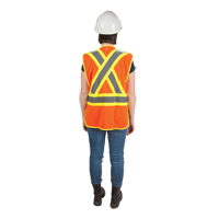 CSA Compliant High Visibility Surveyor Vest, High Visibility Orange, Medium, Polyester - Zenith Safety Products 