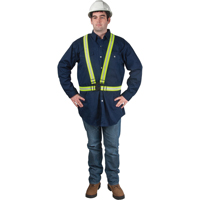 Standard-Duty Safety Harness, High Visibility Lime-Yellow, Silver Reflective Colour, X-Large - Zenith Safety Products 