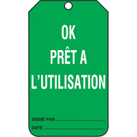 Inspection Tags, Cardstock, 3-3/8" W x 5-7/8" H, French - Accuform NMC FRMGT217CTM
