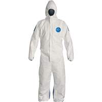 Hooded Coveralls, Medium, Blue/White, Tyvek&reg; 400 D - Dupont Personal Protection TD127-MD