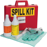 Trousse de lutte contre les d&eacute;versements acides/basiques pour laboratoire, Mati&egrave;res dangereuses, Mallette, Absorbance de 1 gal. US - Produits de sécurité Zenith 