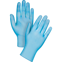 Gants jetables de calibre m&eacute;dical, Moyen, Vinyle, 4,5 mils, Sans poudre, Bleu, Classe 2 - Produits de sécurité Zenith 