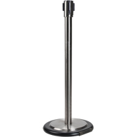Poteau r&eacute;cepteur pour barri&egrave;res sur pieds pour le contr&ocirc;le des foules avec roues, Hauteur de 35", Acier inoxydable - Produits de sécurité Zenith 