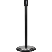 Free-Standing Crowd Control Barrier Receiver Post With Wheels, 35" High, Black - Zenith Safety Products 