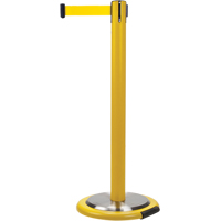 Free-Standing Crowd Control Barrier, Steel, 35" H, Yellow Tape, 7' Tape Length - Zenith Safety Products 
