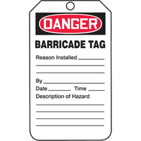 Safety Tags, Plastic, 3-1/4" W x 5-3/4" H, English - Accuform NMC TAB104CTP
