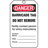 Safety Tags, Plastic, 3-1/4" W x 5-3/4" H, English - Accuform NMC TAB104CTP