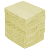 Industrial-Grade Fine Fibre Sorbent Pads, Hazmat, 15" x 17", 40 gal. Absorbancy - Zenith Safety Products 