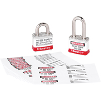 &eacute;tiquettes d'identification &agrave; photo pour cadenas en thermoplastique Zenex, 5" la x 1" h, Anglais - Master Lock 461