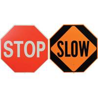 Double-Sided "Stop/Slow" Traffic Control Sign, Plastic, Bolt-On - CCI Canada 03-835