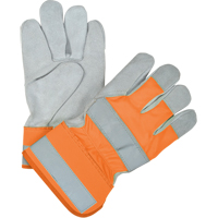 Premium Quality High Visibility Fitters Gloves, Large, Split Cowhide Palm, Cotton Inner Lining - Zenith Safety Products 