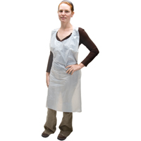 Polyethylene Aprons, Polyethylene, White, 35" W x 46" L - Zenith Safety Products 