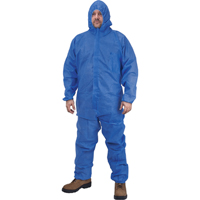 Hooded Coveralls, 4X-Large, Blue, SMS - Zenith Safety Products 