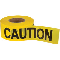 "Caution" Barricade Tape, English, 3" W x 1000' L, 1.5 mils, Black on Yellow - Zenith Safety Products 
