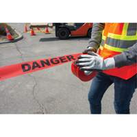 "Danger" Barricade Tape, Bilingual, 3" W x 1000' L, 1.5 mils, Black on Red - Zenith Safety Products 