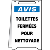 Panneaux Fold-Ups  Toilettes ferm&eacute;e pour nettoyage , Français - Accuform NMC FRMF114