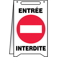 "Entr&eacute;e interdite" Fold-Ups Sign, French with Pictogram - Accuform NMC FRPFR225