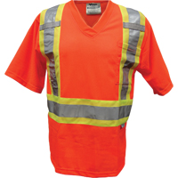 T-shirt de s&eacute;curit&eacute; en maille, Polyester, Petit, Orange - Viking 6005O-S