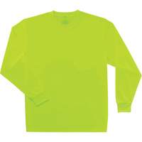 GloWear 8091 Non-Certified Long Sleeve T-Shirt, Polyester, 4X-Large, High Visibility Lime-Yellow - Ergodyne 21588