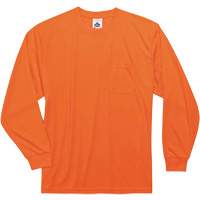 GloWear 8091 Non-Certified Long Sleeve T-Shirt, Polyester, 4X-Large, High Visibility Orange - Ergodyne 21598