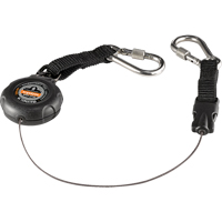 Squids&reg; 3000 Tool Lanyard, Retractable, Dual Carabiner - Ergodyne 19300