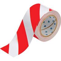 Ruban de marquage pour planchers ToughStripe, 3" x 100', Polyester, Rouge et blanc - Brady 104348